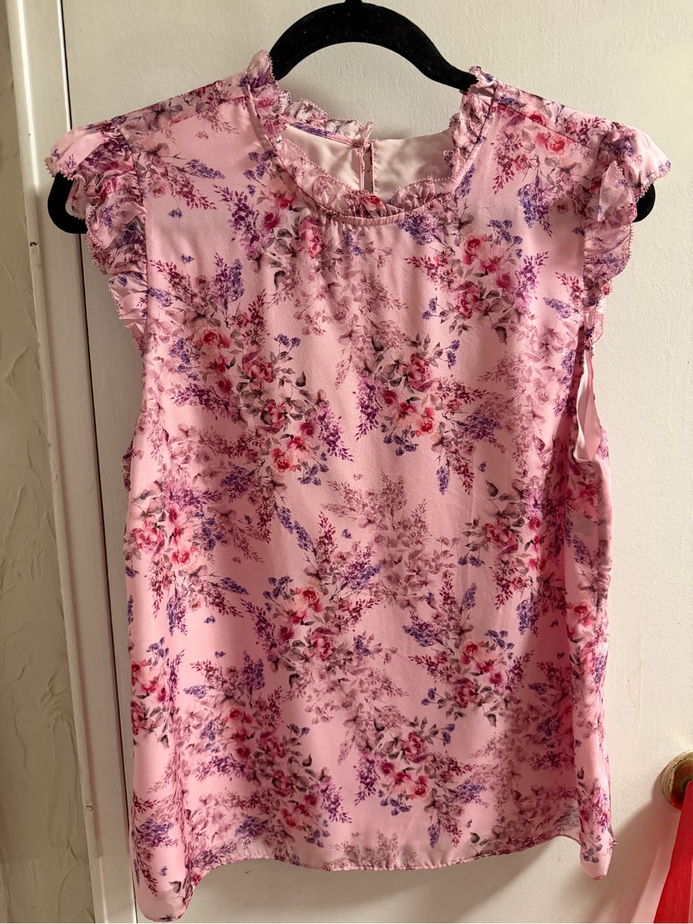 Cami NYC Pink Floral Ruffle Sleeve Blouse